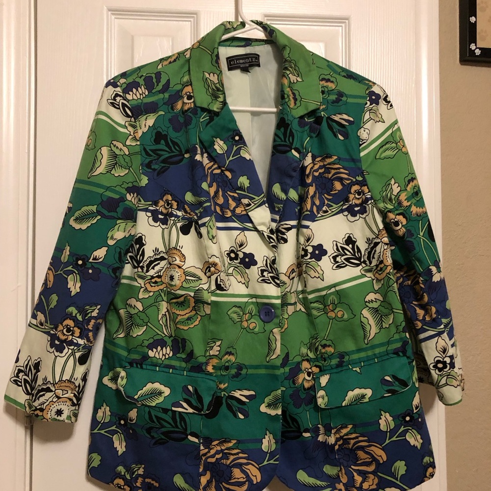 Elementz Multicolor Floral Women's Blazer